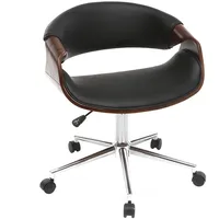 Miliboo Design-Bürostuhl pu Schwarz und Nussbaum aramis