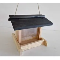 Conni Oberkircher's Vogelhaus Emma mit Plexiglasscheibe aus Holz natur