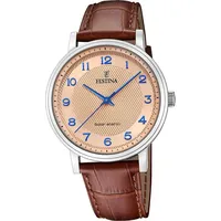 Festina Herren Uhr Luxus Leder Armbanduhr braun D2UF20660/2