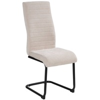 Home4You Schwingstuhl, Beige - Schwarz - Webstoff - Metall