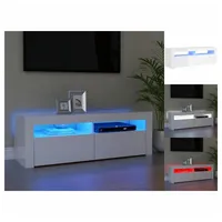 VidaXL TV-Schrank mit LED-Leuchten Hochglanz-Weiß 120x35x40 cm
