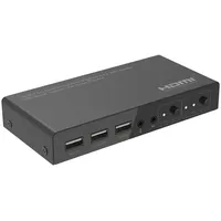 MicroConnect 4K@60Hz HDMI KVM switch, 2x1, KVM Switch, Schwarz