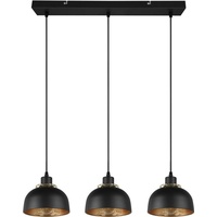 Trio Leuchten Pendelleuchte Punch 3xE27, schwarz matt