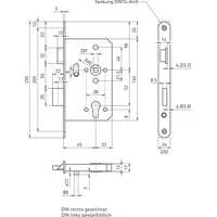 BMH BMH, Dreifallenhauptschloss 1020 PZ, links, rund, Dorn 65