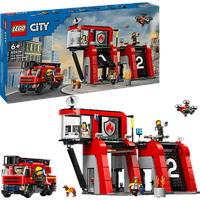 LEGO City Feuerwehrstation mit Drehleiterfahrzeug