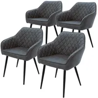 ML-Design 4er Set Esszimmerstühle Anthrazit Wohnzimmerstühle Küchenstuhl PU-Kunstleder