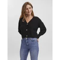Vero Moda Damen Vmlea Ls V-Hals Manchet Cardigan Schwarz,