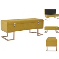 VidaXL Bank mit Staufach 105 cm Senfgelb Samt