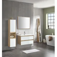 WELLTIME »Torun Badezimmerschrank Unterschrank mit Glasfronten und Softclose«, Waschplatz