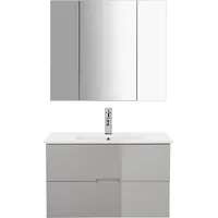 WELLTIME »Lund Badmöbel Set Badschrank Badezimmerset«, (Komplett-Set, 3 St.),