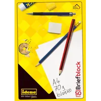 IDENA Briefblock, DIN A4, 50 Blatt, 70 g, blanko,
