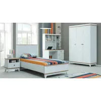 JV moebel Komplette Jugenbett Kindermöbel Kinderbett Weiß Holz Set