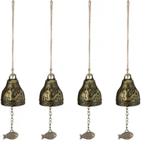 Relaxdays Windspiel Glocken, 4er Set, Feng Shui Glockenspiel, Phönix