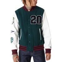 New Era Lifestyle Varsity Jacke - Dark Green -