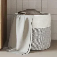 VidaXL Aufbewahrungskorb Grau und Weiß Ø40 x 35 cm