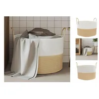 VidaXL Aufbewahrungskorb Beige und Weiß Ø51x33 cm Baumwolle