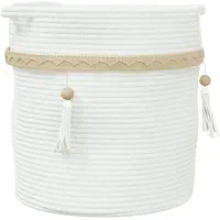 VidaXL Aufbewahrungskorb Ø38 x 36 cm Baumwolle weiß