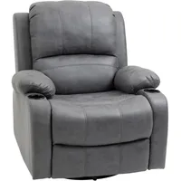 Homcom Relaxsessel mit Liegefunktion, Wippfunktion, Drehbarer Liegesessel mit Getränkehalter,