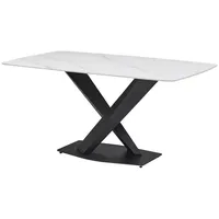 Stolkom VENTURA 180 Esstisch Metall/Keramik - Weiß Keramik, Marmoroptik