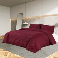 VidaXL Bettwäsche-Set Bordeauxrot 200x220 cm Leichte Mikrofaser