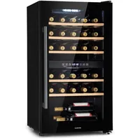 Klarstein Weinkühlschrank, Getränkekühlschrank Schmal, 2 Zonen Kühlschrank mit Glastür,