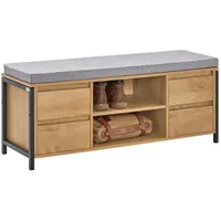 SoBuy Schuhbank Natur Holzwerkstoff, Metall, 110x45x35 cm, Garderobe, Garderobenbänke,