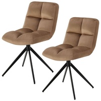 Juskys Drehstuhl Dallas 2er Set - Hellbraun