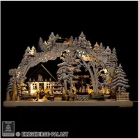 RATAGS 3D-Schwibbogen Kunsthandwerk aus dem Erzgebirge mit Raureif -
