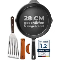 TECOR Gusseisenpfanne Induktion 28 cm geschliffen, universell, natürlich -
