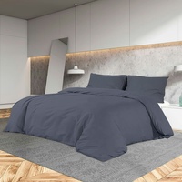 VidaXL Bettwäsche-Set Anthrazit 200x200 cm Leichte Mikrofaser