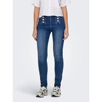 Only Skinny-fit-Jeans »ONLDAISY HW BUTTON SKINNY DNM«, blau