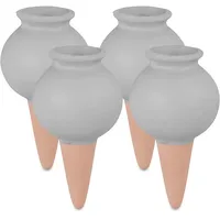 Relaxdays Tonkegel Bewässerung, 4er Set, je 100 ml Volumen,