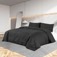 VidaXL Bettwäsche-Set Schwarz 200x200 cm Leichte Mikrofaser