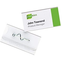 Durable Namensschild mit Nadel, 30 x 60 mm, transparent,