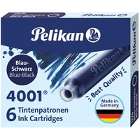 Pelikan Standard-Tintenpatronen 4001 Tinte Blau-Schwarz, 6 Stück