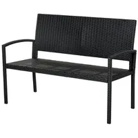 Outsunny Gartenbank 122 x 60 x 87 cm Schwarz