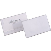 Durable Namensschild mit Nadel, 40 x 75mm, transparent, Packung