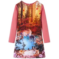 VidaXL Kinderkleid mit Langen Ärmeln Altrosa 104