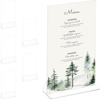 Relaxdays Tischaufsteller 6 Stück, DIN A5, Hochzeit, für Menükarten