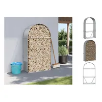 VidaXL Kaminholzunterstand Hellgrau 120x45x210 cm Verzinkter Stahl