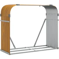 VidaXL Kaminholzunterstand Holzoptik 120x45x100 cm Verzinkter Stahl