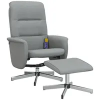 VidaXL Massagesessel mit Fußhocker Hellgrau Stoff