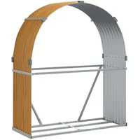 VidaXL Kaminholzunterstand Holzoptik 120x45x140 cm Verzinkter Stahl