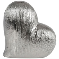 Buri Keramik Deko-Herz in Silber Dekoelement Dekoration Raumschmuck Raumdekoration