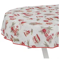 ANRO Wachstuchtischdecke Weihnachts Tischdecke abwaschbar Wachstuch Weihnachten Wachstischdecke Weihnachtsschmuck