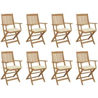 VidaXL Klappbare Gartenstühle mit Kissen 46,5 x 44 x