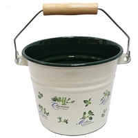 Linoows Emaille Tischeimer, Kinder Eimer, Eiseimer, Kücheneimer Garten Kräuter