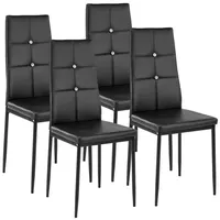Tectake Esszimmerstuhl, Schwarz, 42x97x40 cm, Esszimmer, Stühle, Esszimmerstühle, Kunstleder
