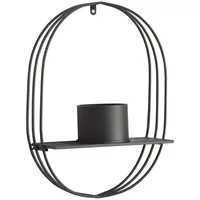 [en.casa] Pflanzenregal, Schwarz Metall 39x56x15 cm Wohnzimmer, Regale, Wandregale