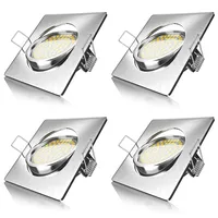 Brandson 4x LED Einbaustrahler in Edelstahl Optik, schwenkbarer Deckenspot